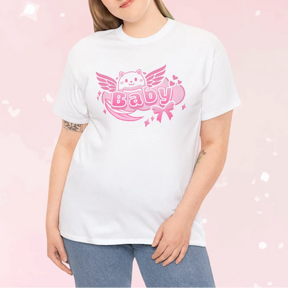 Soft Baby Pink Wings Play Tee - Puppy's Aesthetics