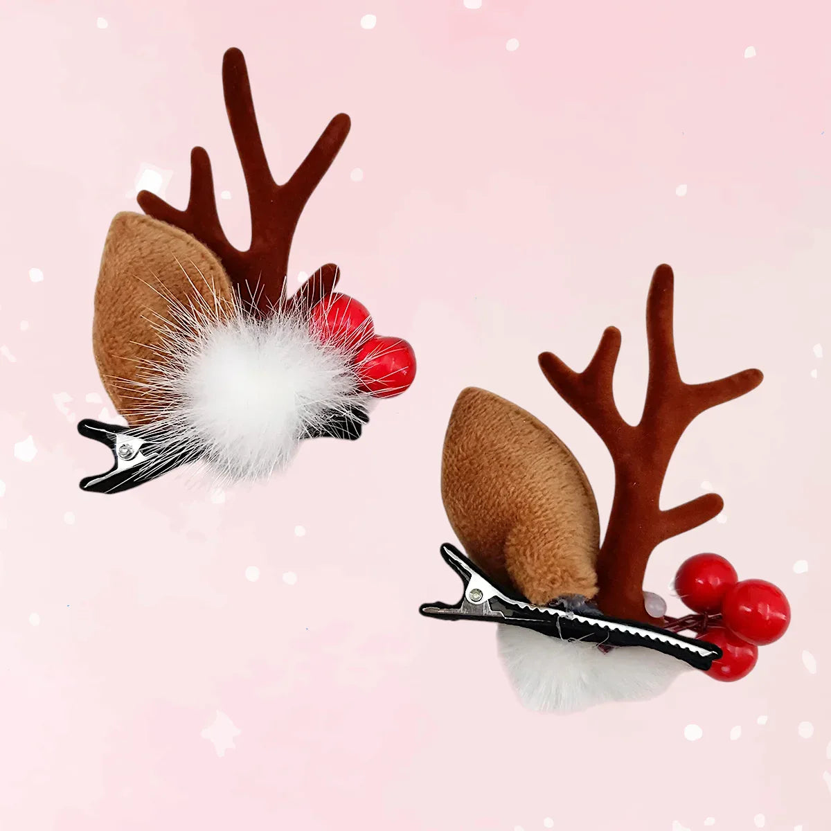 Reindeer Cheer Hair Clips - Puppy's Aesthetics
