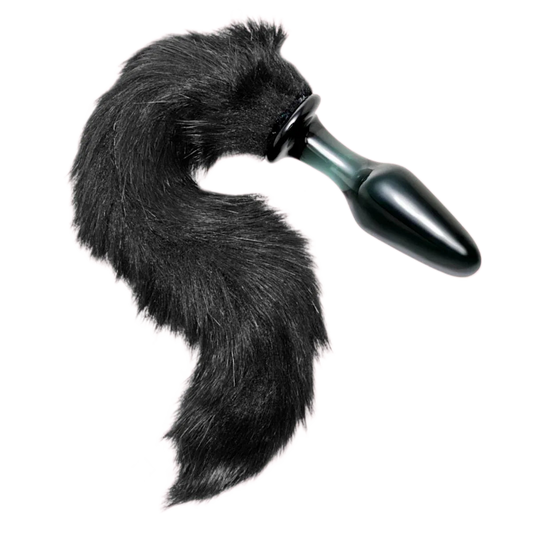 Midnight Fox Tail Glass Anal Plug - Puppy's Aesthetics