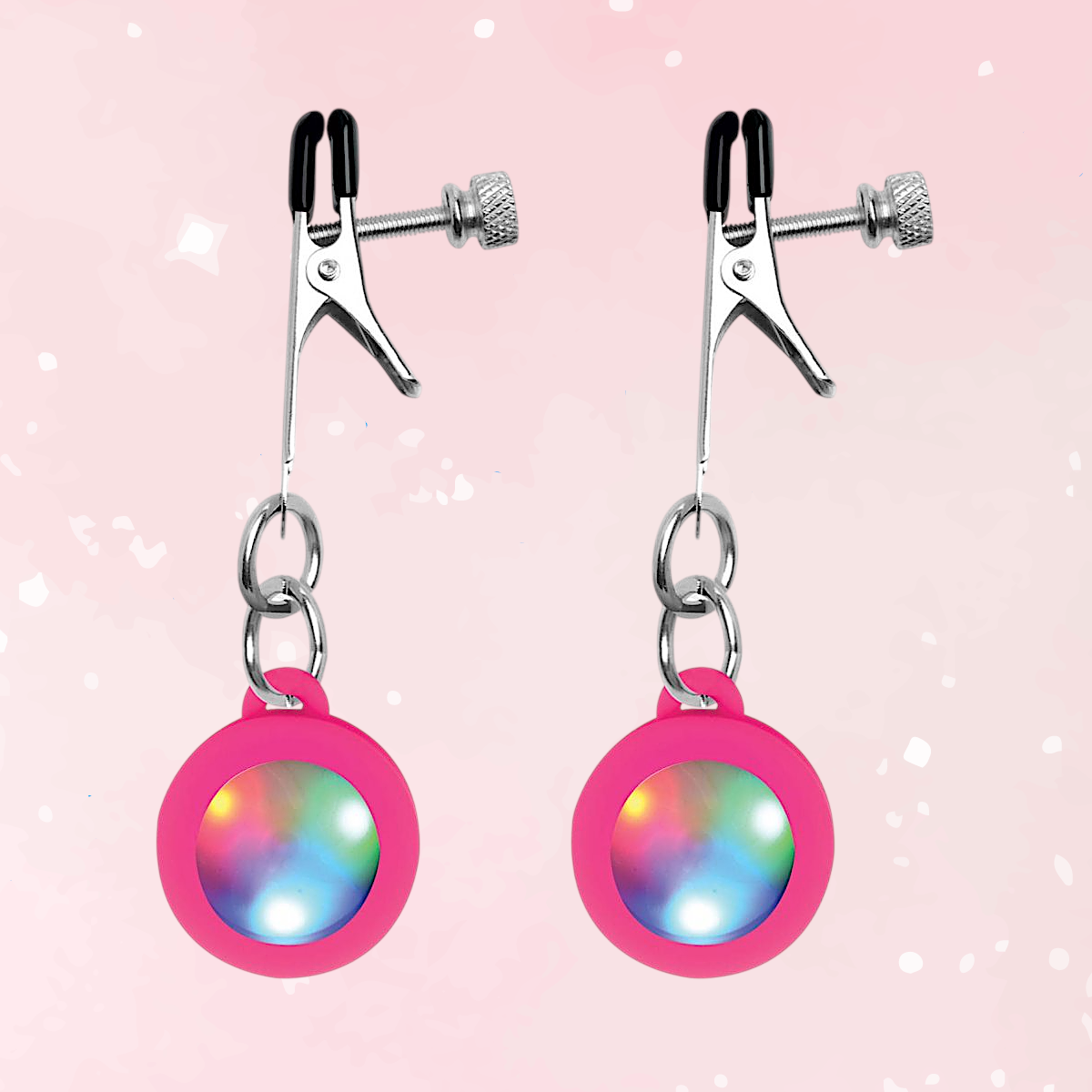 LED Light-Up Nipple Clamps – Adjustable Pink
