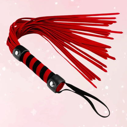 Mini Whip Flogger – Red & Black - Puppy's Aesthetics