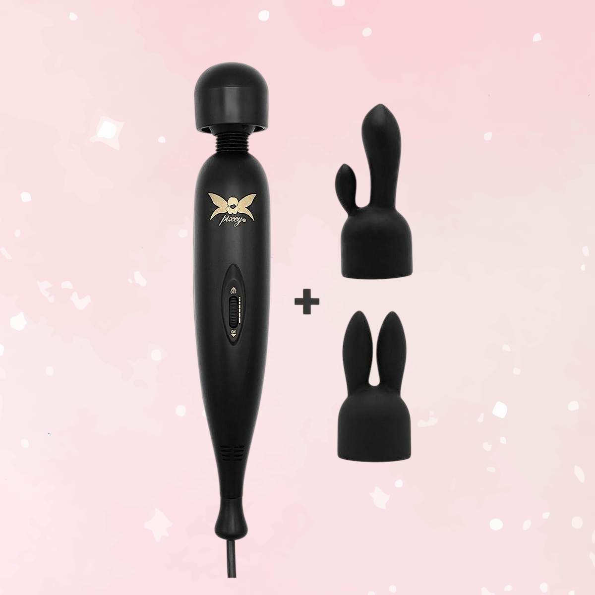 Pixey Turbo Black Edition Wand Massager (Attachments)