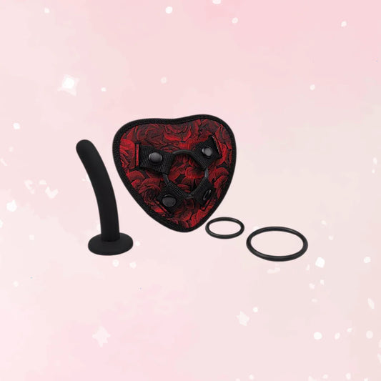 Rosegasm Strap-On Harness W/ Dildo - Puppy's Aesthetics