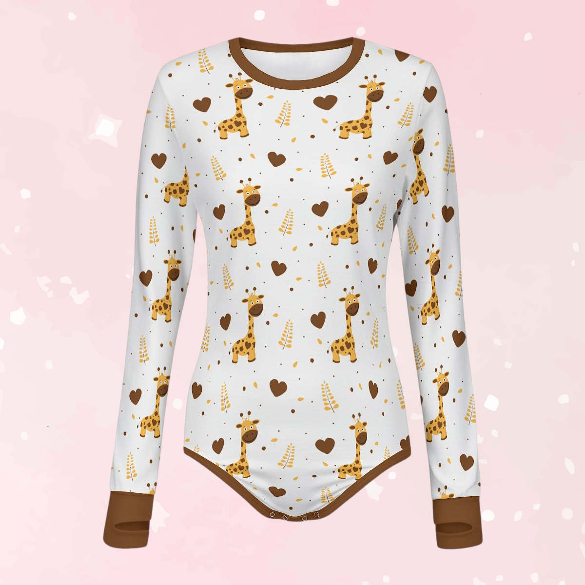 Adorable Giraffe Long Sleeve CuddleSuit