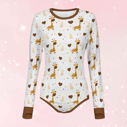 Adorable Giraffe Long Sleeve CuddleSuit