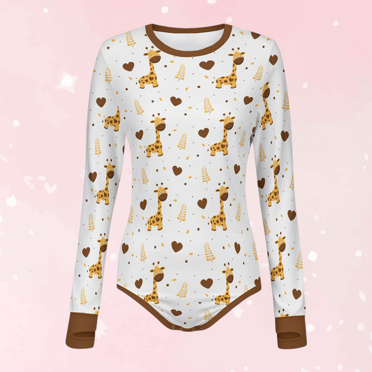 Adorable Giraffe Long Sleeve CuddleSuit