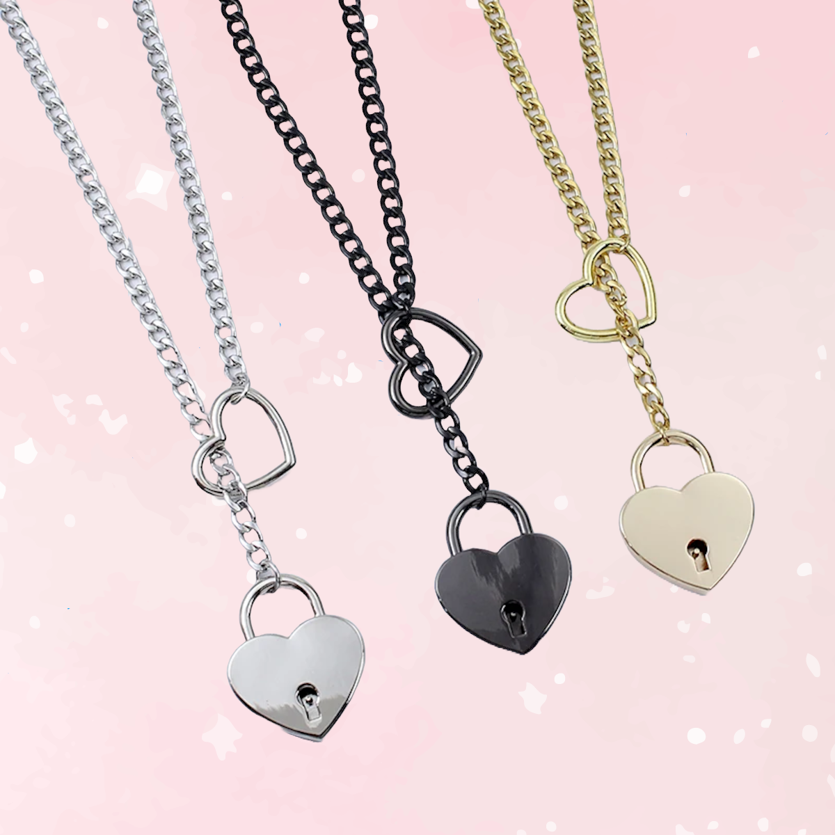 Submissive Day Collar Heart Locker With Key (Colors)