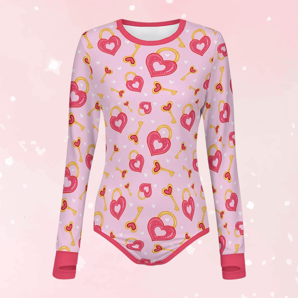 Heart & Key Long Sleeve CuddleSuit