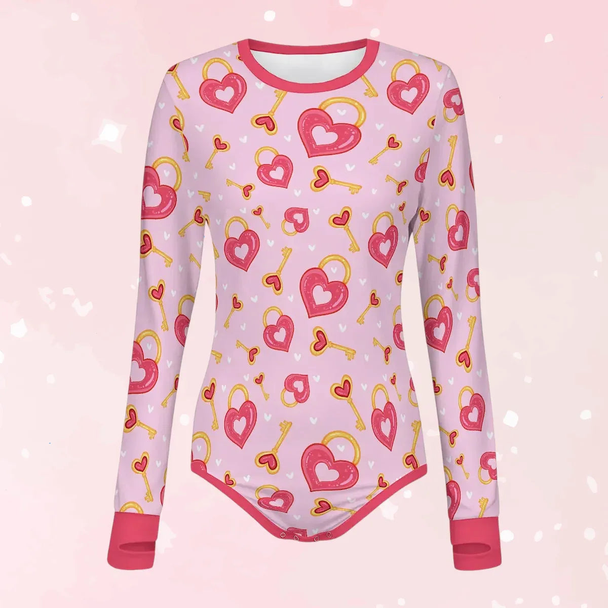 Heart & Key Long Sleeve CuddleSuit - Puppy's Aesthetics