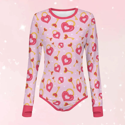Heart & Key Long Sleeve CuddleSuit - Puppy's Aesthetics