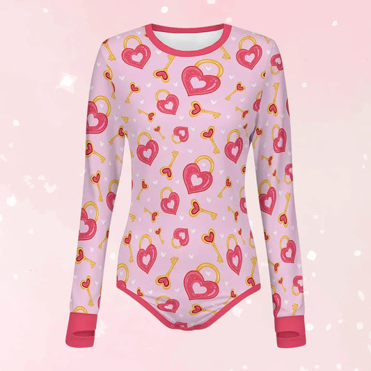 Heart & Key Long Sleeve CuddleSuit - Puppy's Aesthetics