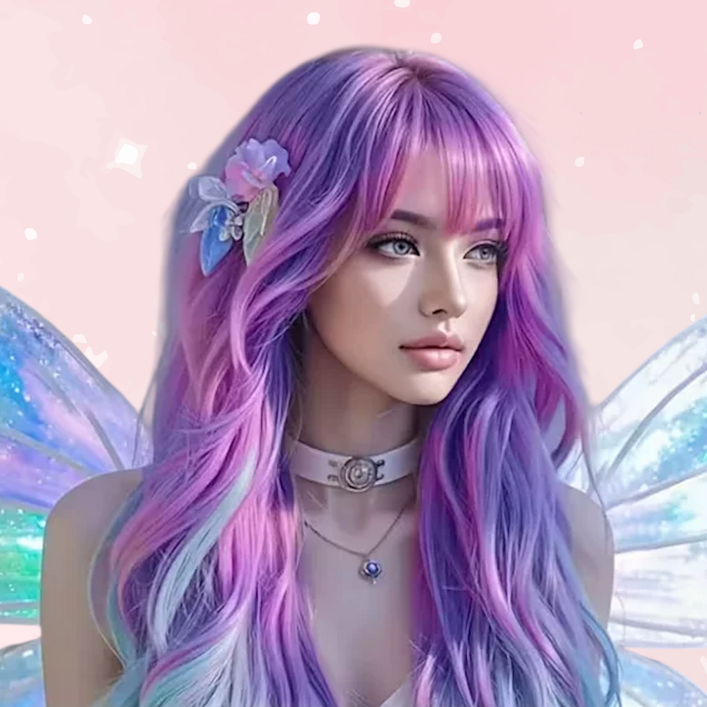 Mermaid Ombre Bangs Long Wavy Wig