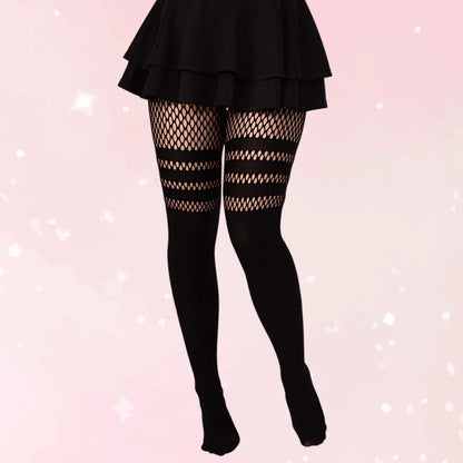 Ada Tights with Fishnet Accent - Puppy's Aesthetics