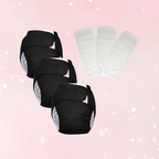 Black Reusable Adult Diaper XL (3 Pack)