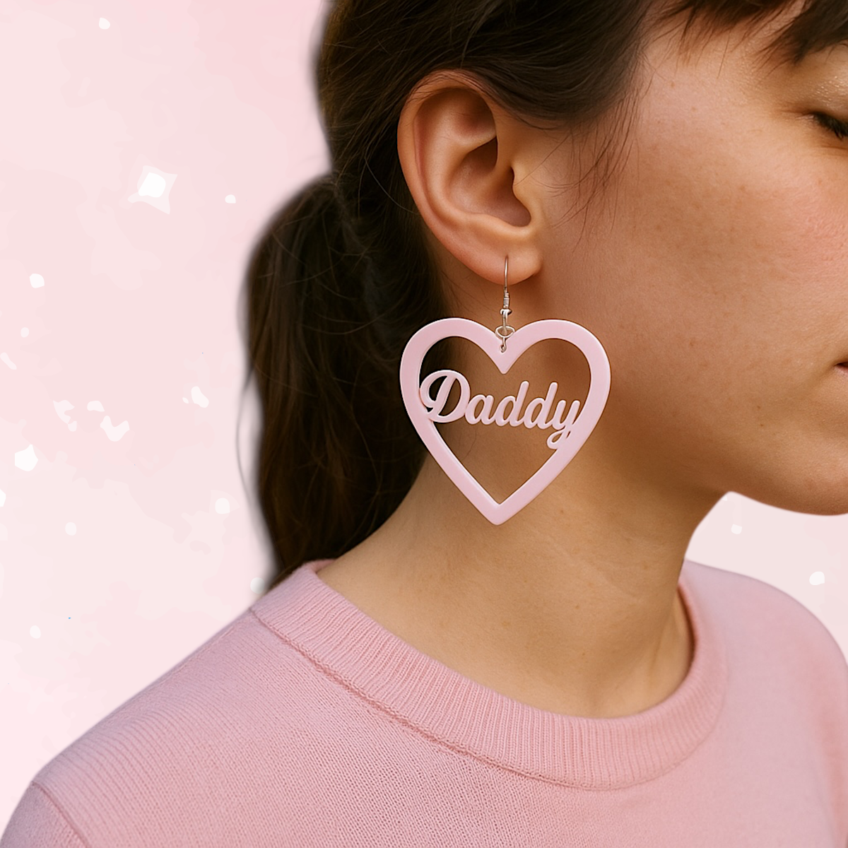 Daddy Baby Pink Acrylic Earrings