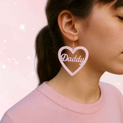 Daddy Baby Pink Acrylic Earrings