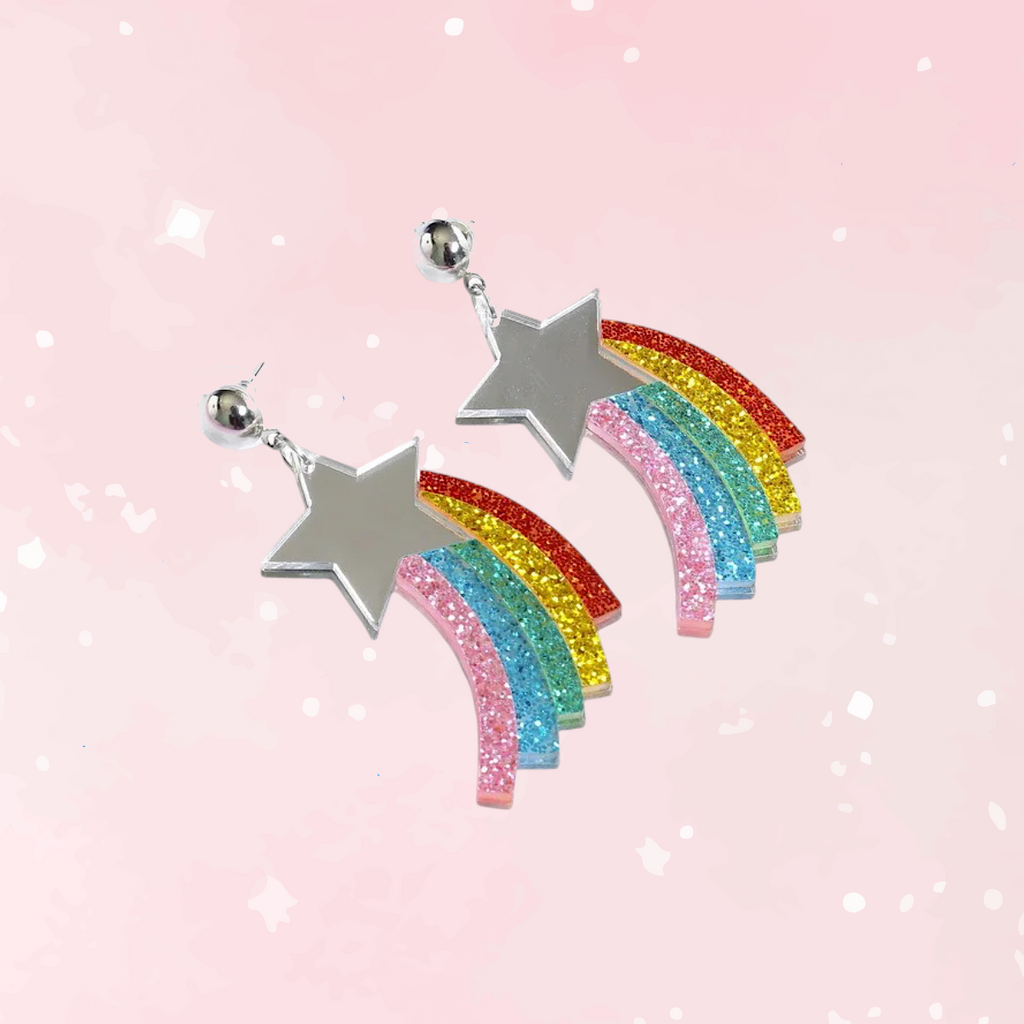 Starburst Sparkle Rainbow Drop Earrings
