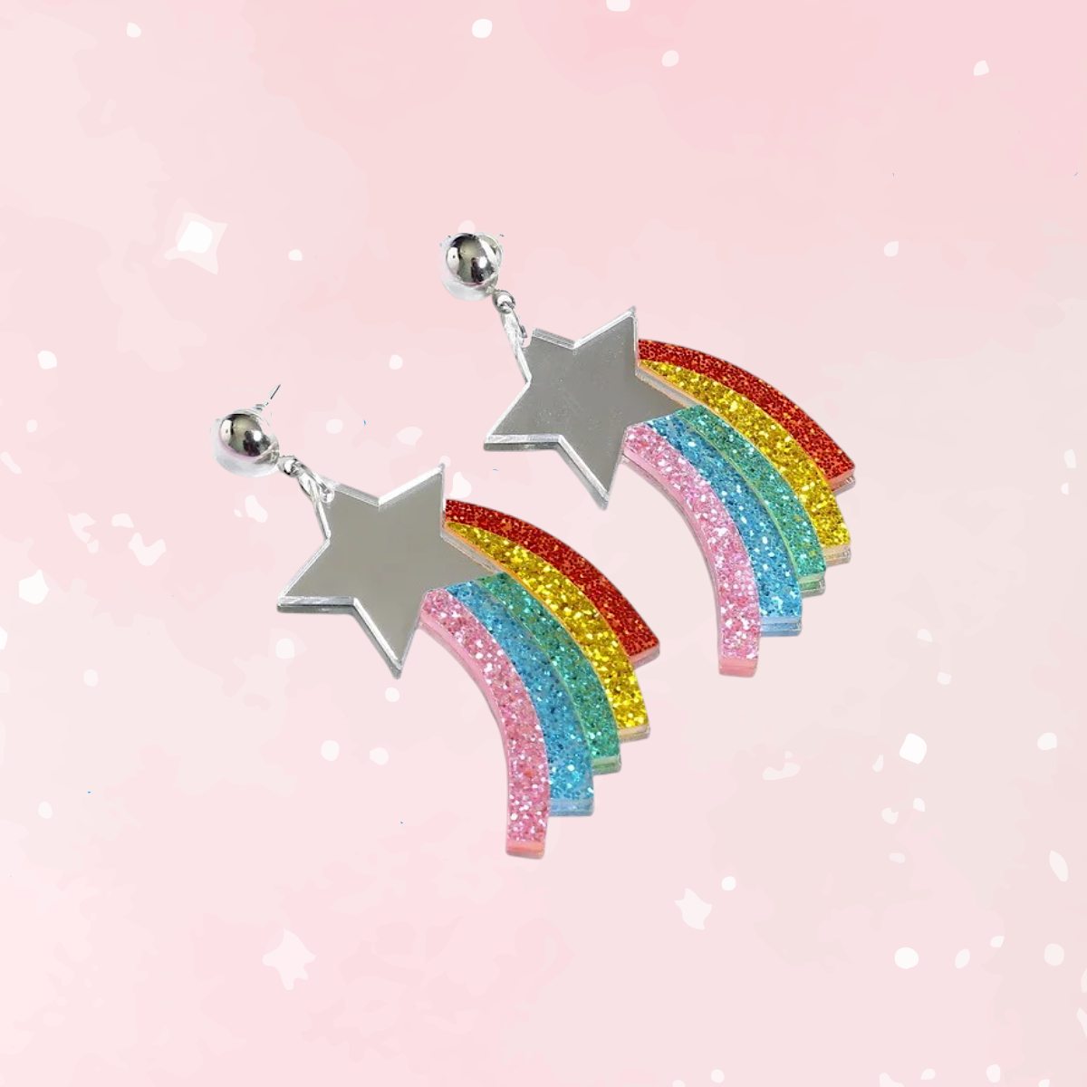Starburst Sparkle Rainbow Drop Earrings