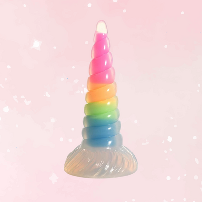 Uni-Glow Glow Rainbow Silicone Dildo