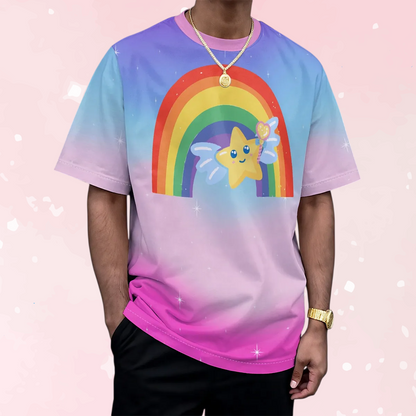 Soft Rainbow Star Play Tee