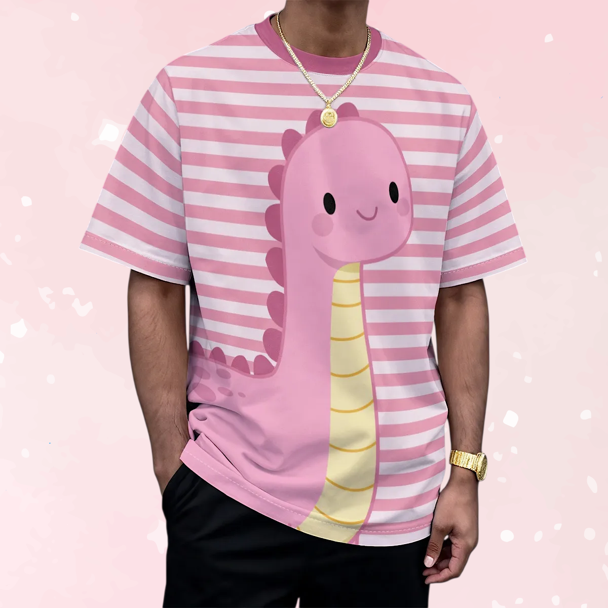 Pink Dino Snuggle Play Tee