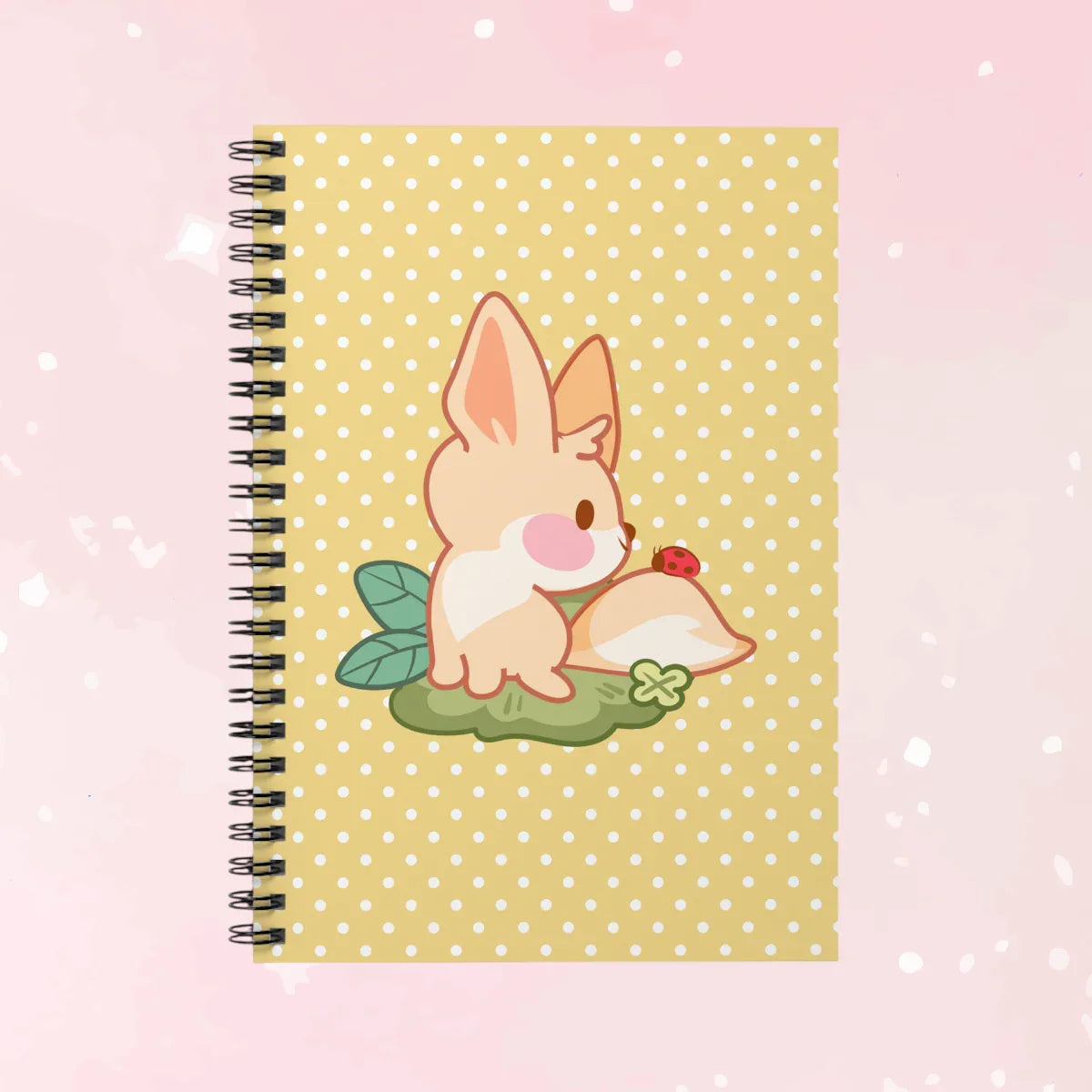 Kawaii Fennec & Ladybug Ruled Journal - Puppy's Aesthetics