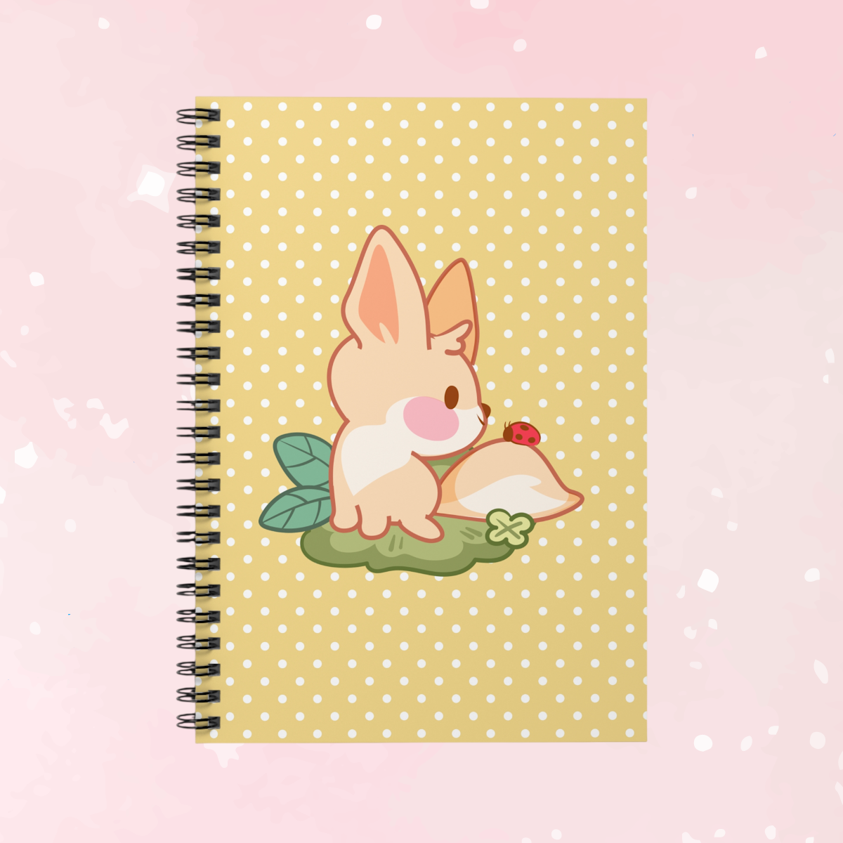 Kawaii Fennec & Ladybug Ruled Journal