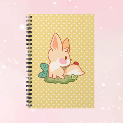 Kawaii Fennec & Ladybug Ruled Journal - Puppy's Aesthetics