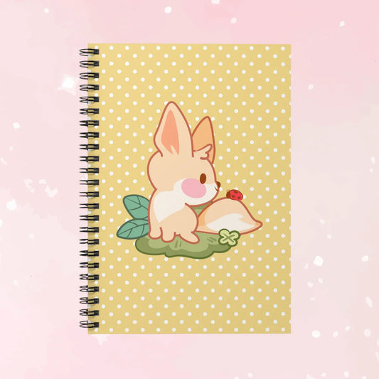 Kawaii Fennec & Ladybug Ruled Journal - Puppy's Aesthetics