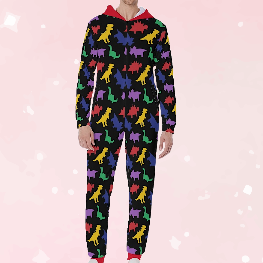 Colorful Lil Dinos Hooded Sleeper