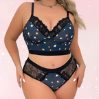 Starry Night Plus Size Bra & Panties Set