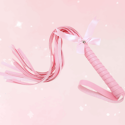 Kawaii Pink PU Leather Bow Flogger (Colors)