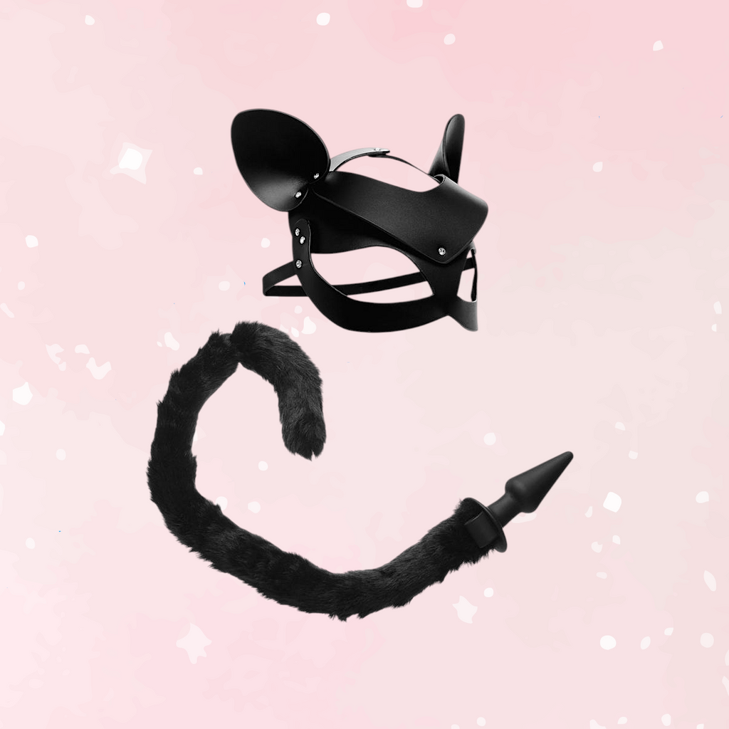 Tailz Black Purrfect Kitten Plug & Mask Set