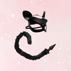 Tailz Black Purrfect Kitten Plug & Mask Set