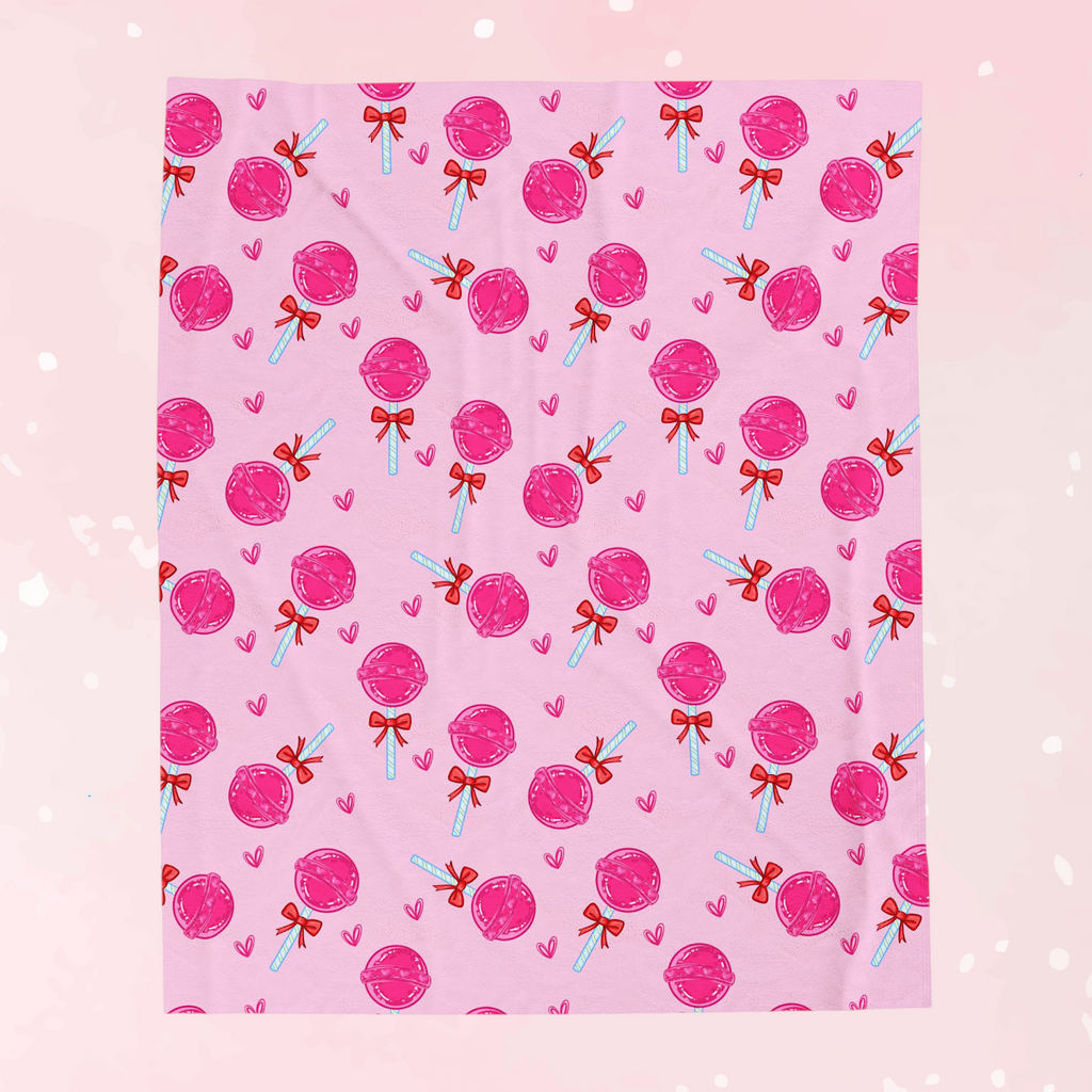 Pink Lollipop Velveteen Plush Blanket