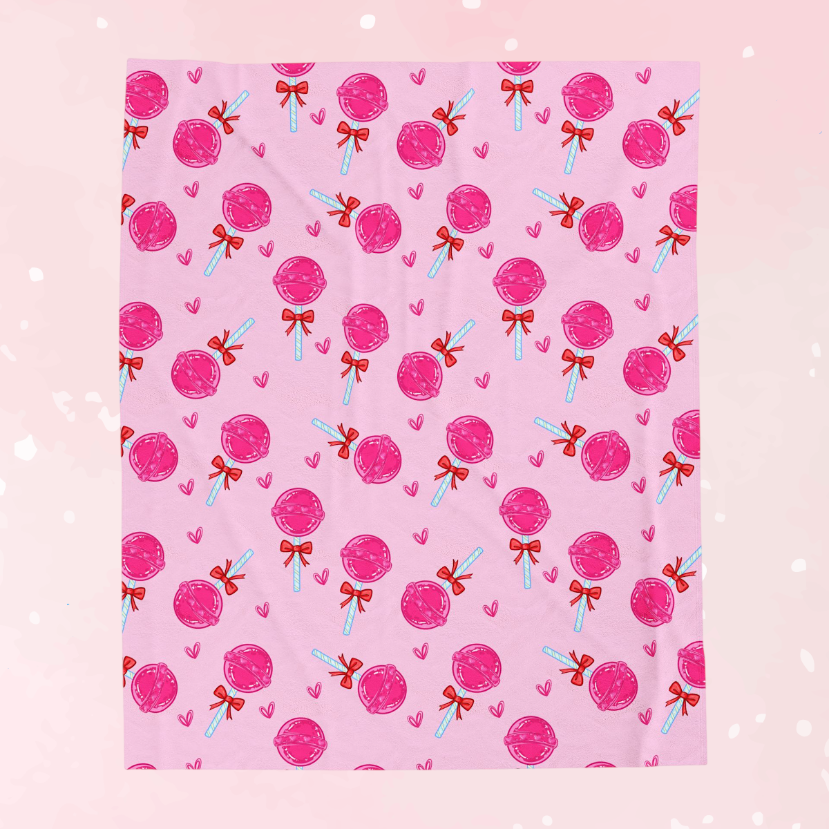 Pink Lollipop Velveteen Plush Blanket