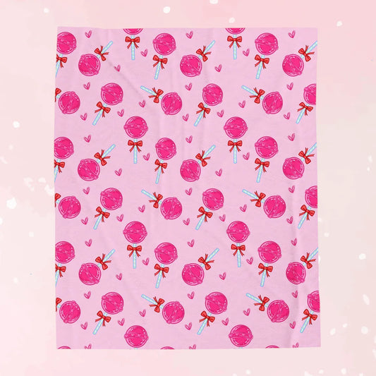 Pink Lollipop Velveteen Plush Blanket - Puppy's Aesthetics