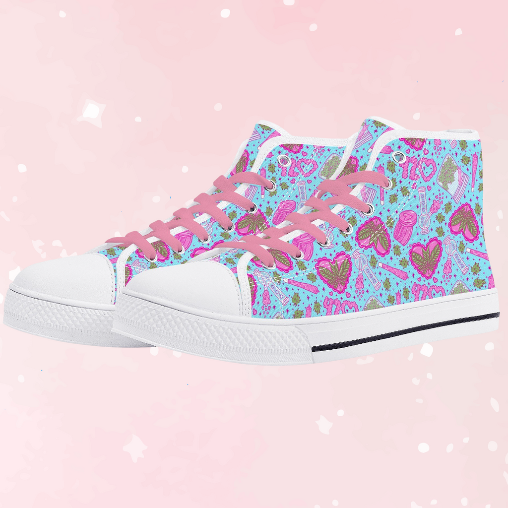 Puff Puff Play High Top Canvas Sneakers