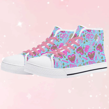 Puff Puff Play High Top Canvas Sneakers - Puppy's Aesthetics