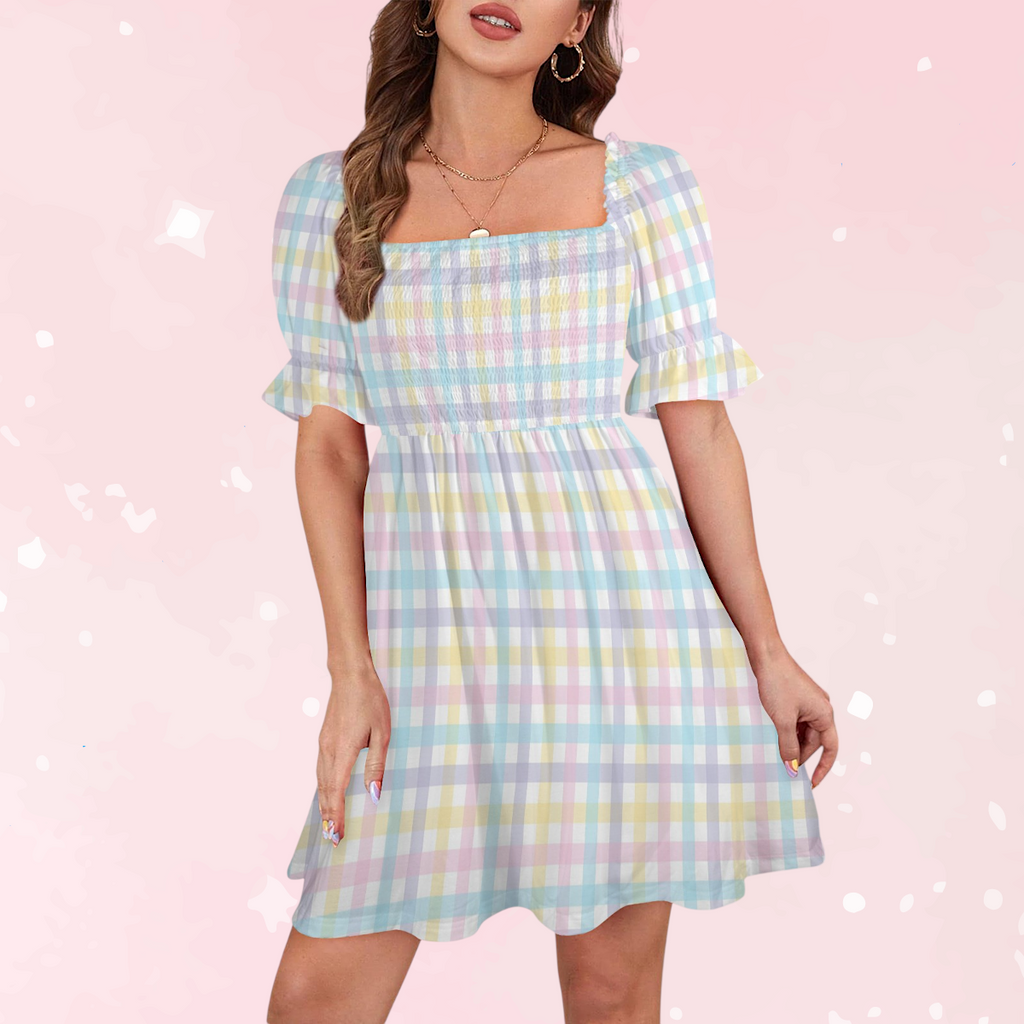 Pretty Unicorn Plaid Sweetheart Dress