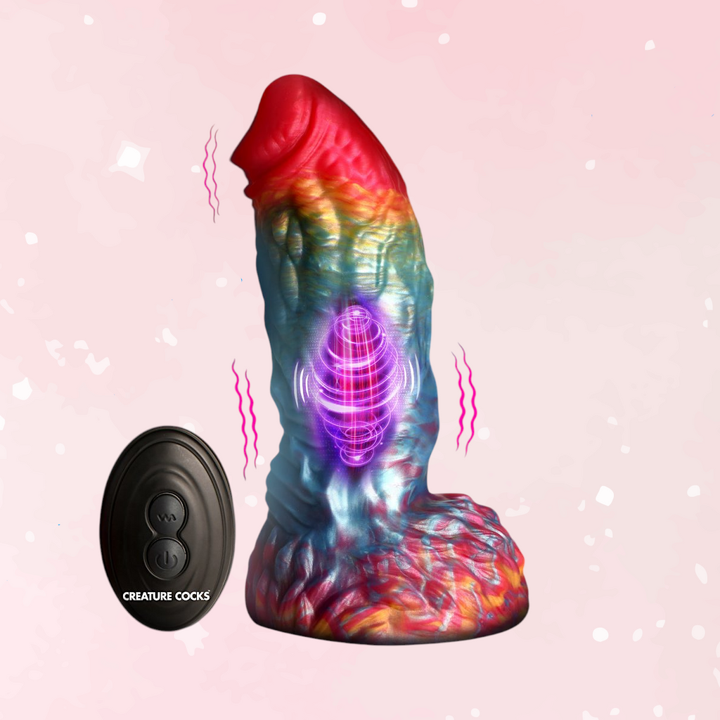 Rainbow Phoenix Vibrating Silicone Dildo