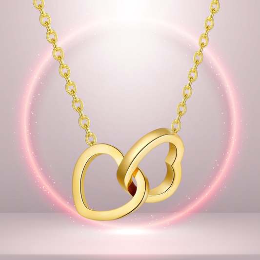Loyal Titanium Steel Double Heart Day Collar
