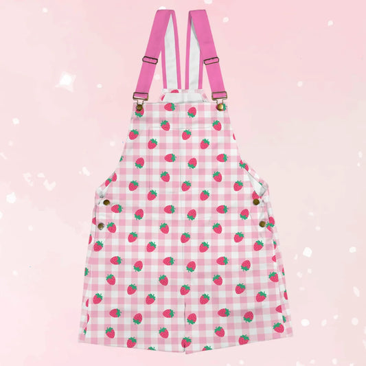 Strawberry Plaid Unisex Huggeralls - Puppy's Aesthetics