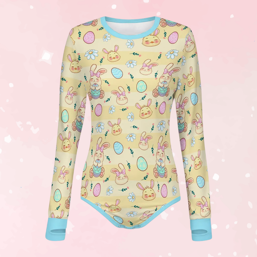 Pastel Bunny Dreams Long Sleeve CuddleSuit