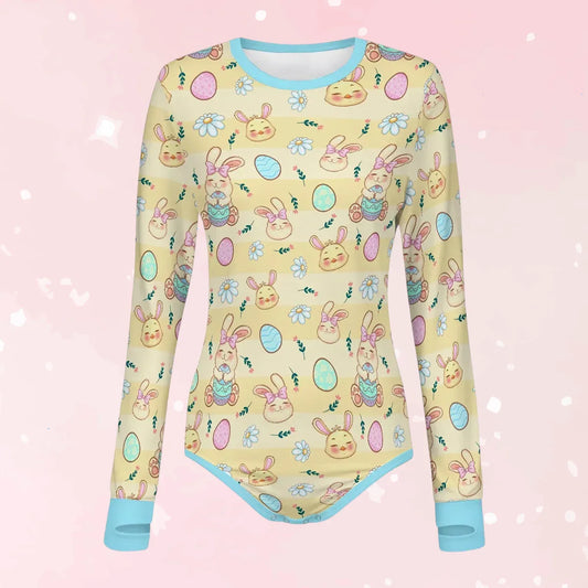 Pastel Bunny Dreams Long Sleeve CuddleSuit - Puppy's Aesthetics