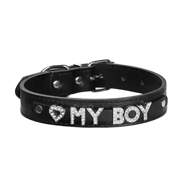 'My Boy' PU Leather Collar Puppy's Aesthetics