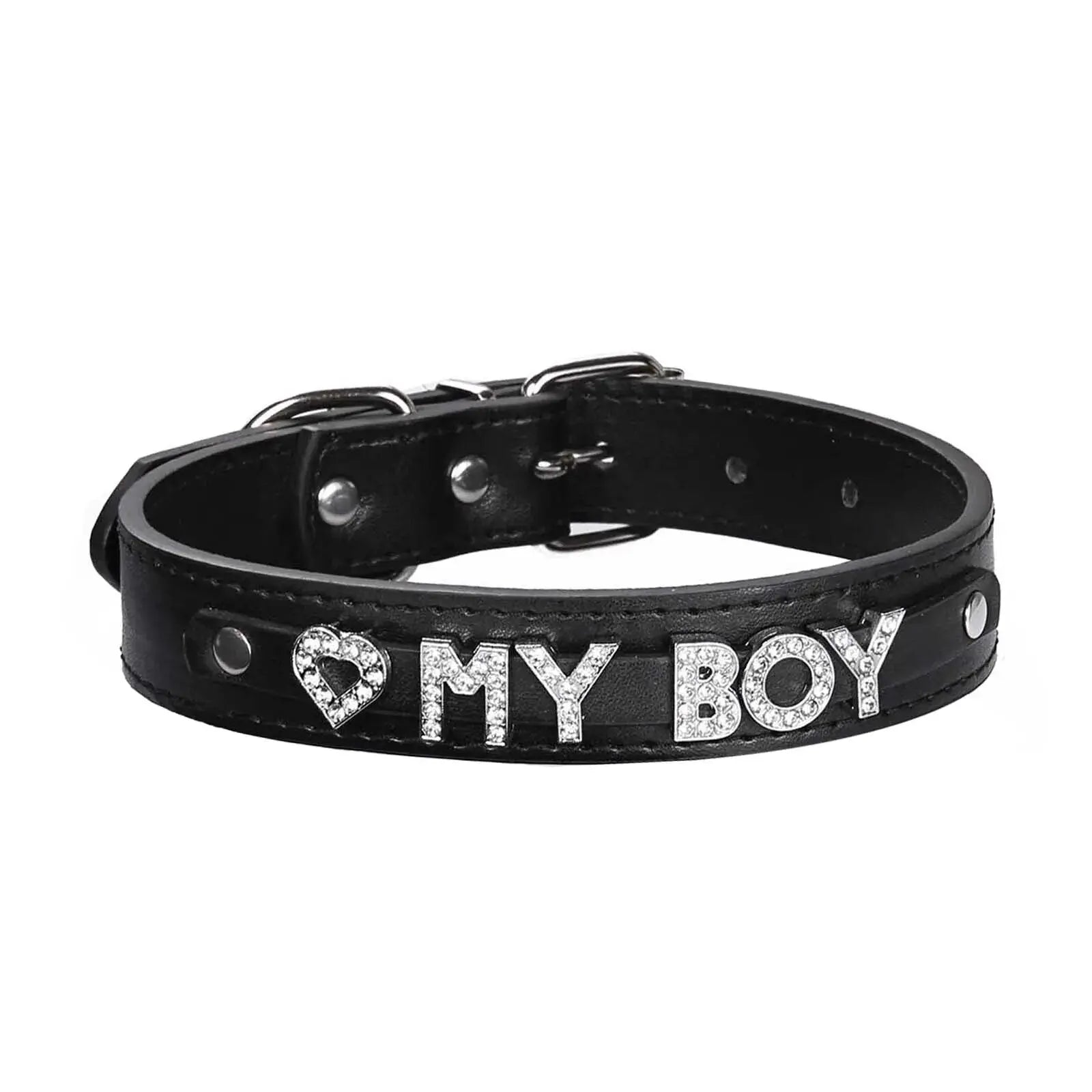 'My Boy' PU Leather Collar Puppy's Aesthetics