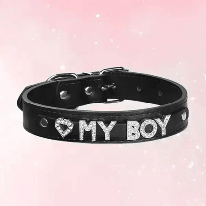 'My Boy' PU Leather Collar Puppy's Aesthetics