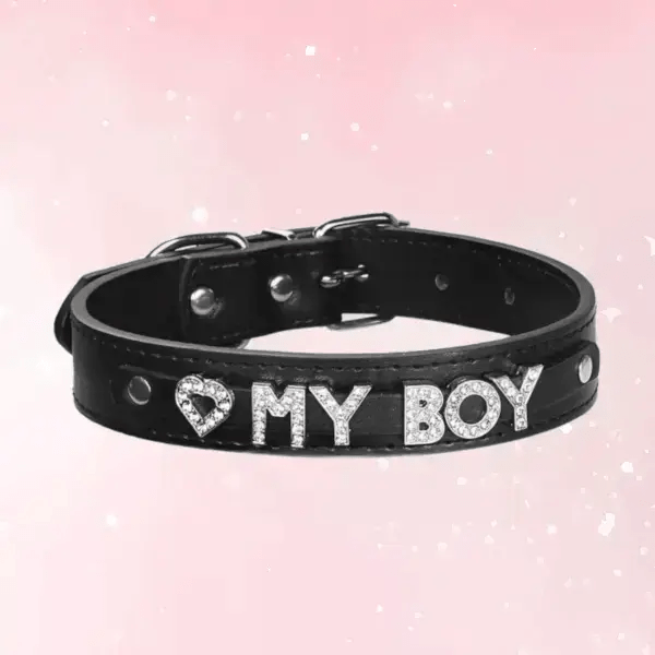 'My Boy' PU Leather Collar Puppy's Aesthetics