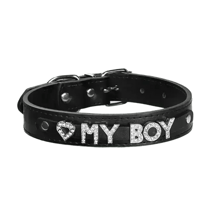 'My Boy' PU Leather Collar Puppy's Aesthetics